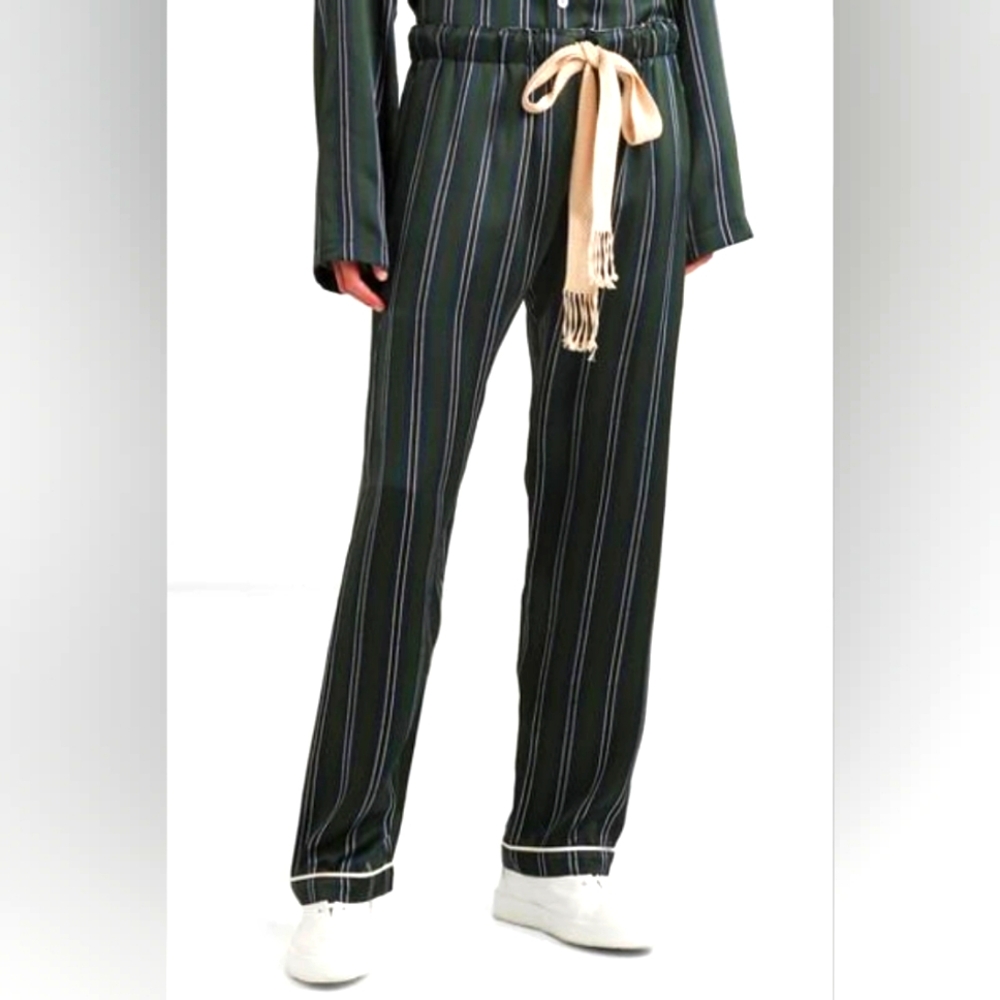 Loewe 2018 striped silk charmeuse pants
